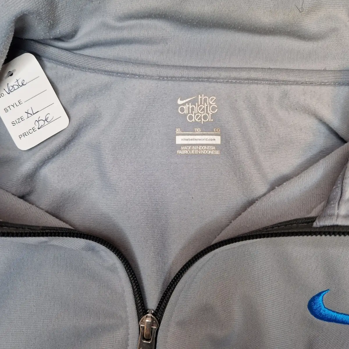 Veste Zip Adidas - Grise & Bleu - Taille XL